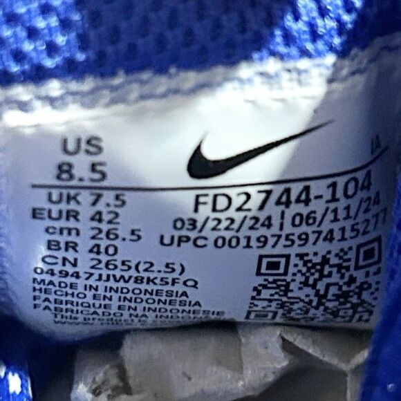 Nike Alpha Huarache Elite 4 Mid “White Royal” Men’s Size 8.5 Baseball Cleats